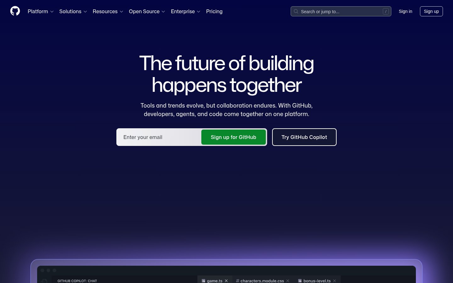 GitHub screenshot